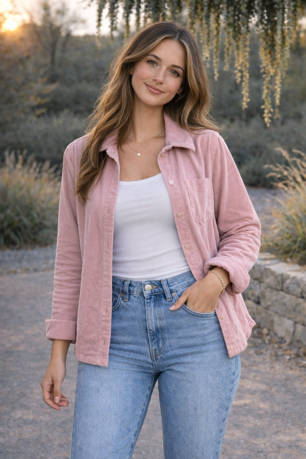 Dusty Rose Corduroy Shirt