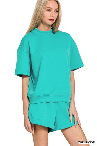 Turquoise Mock Neck Lounge Set