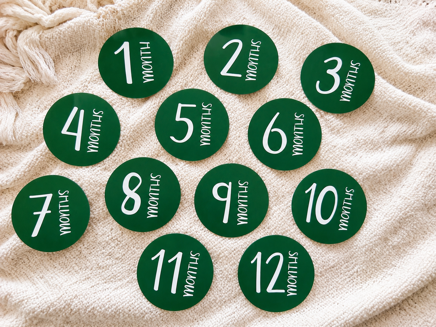 Green Monthly Milestone Discs