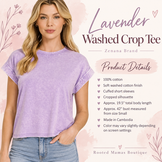 Lavender Washed Crop Tee - alternate view 2